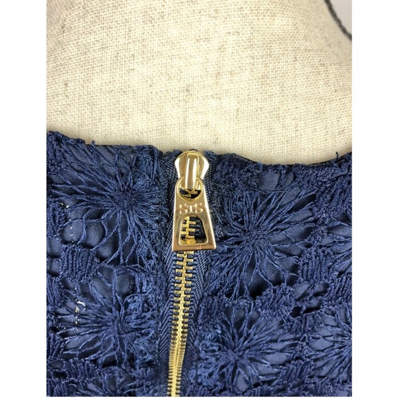 Sail to Sable Women's Navy Blue Lace A-Line Dress - Picture 6 of 7